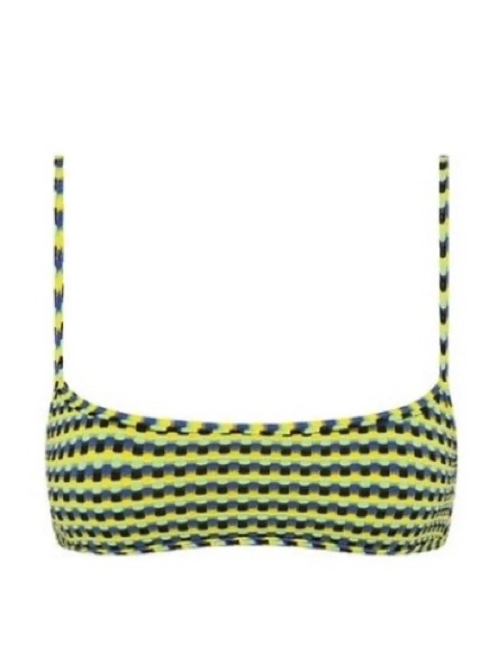 triangl swimwear Yellow Black Blue Patterned Bikini Top